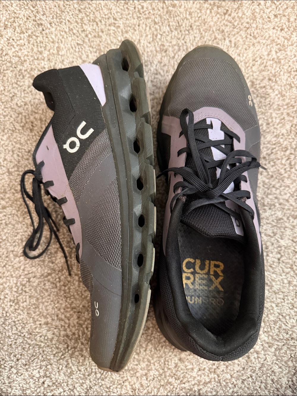 On Cloud Men’s Lace-Up Sneakers in Black and Lavender